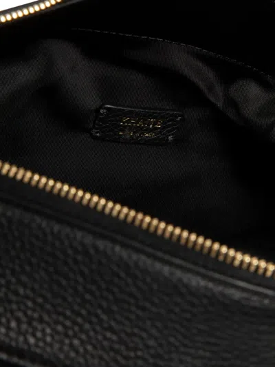 Khaite Olivia Sport Medium Textured Leather-trimmed Shell Shoulder Bag In Black