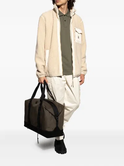 Moncler Teddy-effect Fleece Sweatshirt With Zip And Pocket In Nude