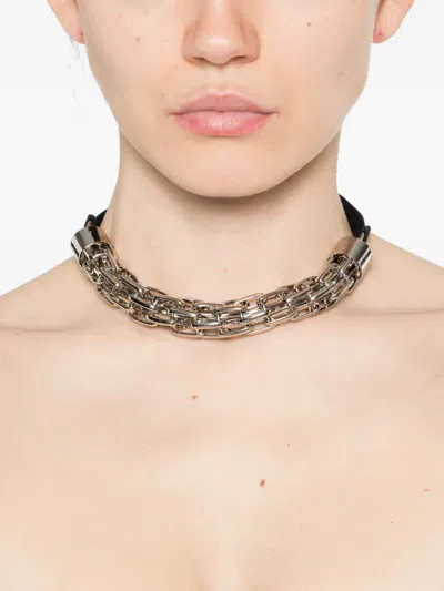 Plan C Ribbon-bow Chain Necklace In Black