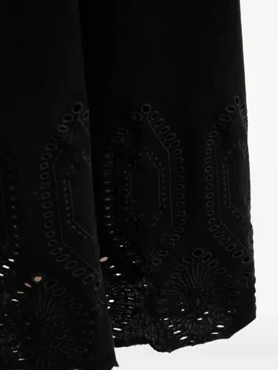 Desigual Ribbed Eyelet Midi Dress In Black