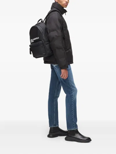 Karl Lagerfeld Jeans Logo-detail Backpack In Black