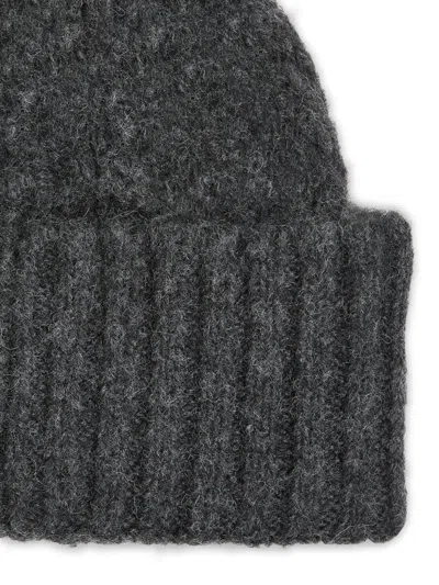 Karl Lagerfeld K/essential Cable-knit Beanie In Gray