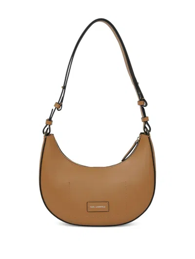 Karl Lagerfeld K/circle Moon Shoulder Bag In Brown