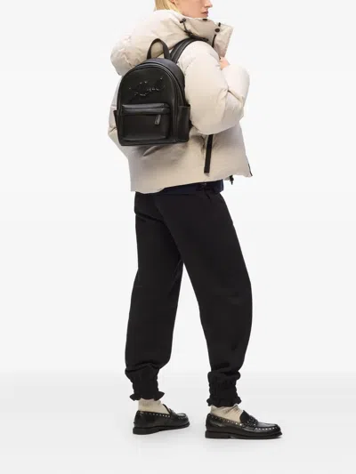 Karl Lagerfeld Small K/skuare Backpack Grainy In Black