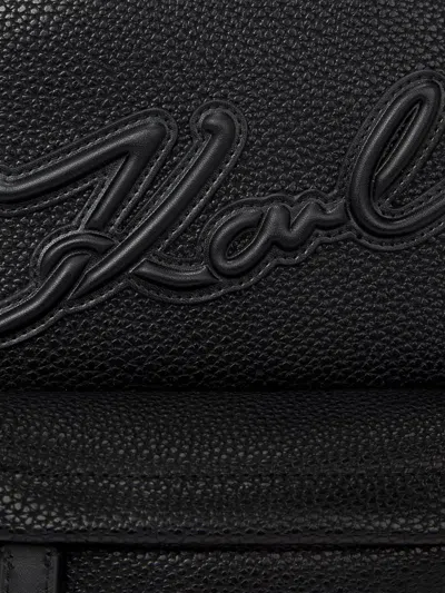 Karl Lagerfeld Small K/skuare Backpack Grainy In Black