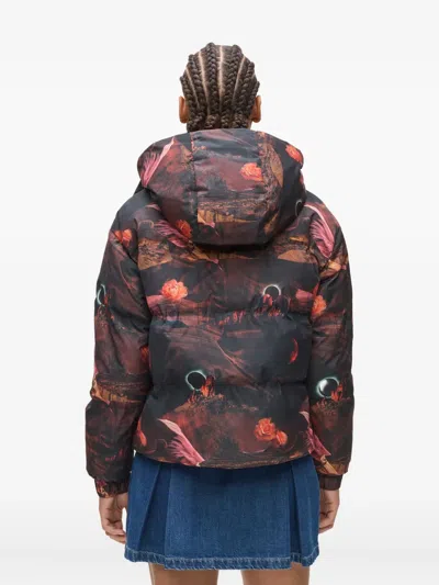 Karl Lagerfeld Jeans All-over Graphic-print Puffer Jacket In Multi