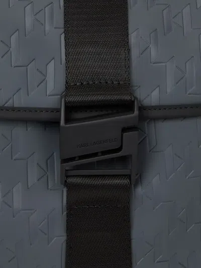 Karl Lagerfeld Monogram Weatherproof Backpack In Gray