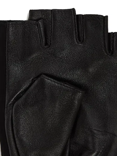 Karl Lagerfeld Black Fingerless Gloves In Black