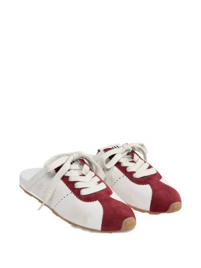 Miu Miu Lace-up Mule Sneakers In White