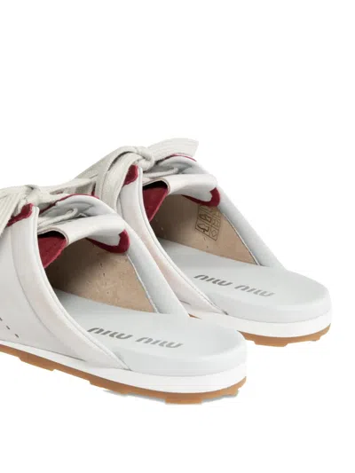 Miu Miu Lace-up Mule Sneakers In White