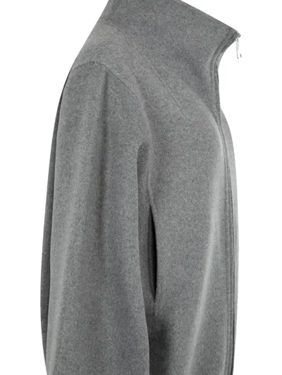 Khaite 'garret' Wool Double Oversized Jacket In Gray