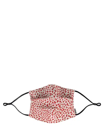 Woouf Hearts Print Face Mask In Red