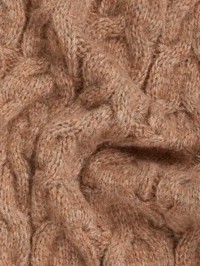 Karl Lagerfeld Embroidered-logo Scarf In Brown