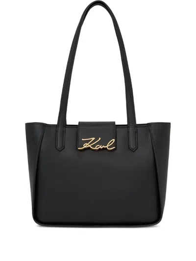 Karl Lagerfeld Small Logo-detail Tote Bag In Black