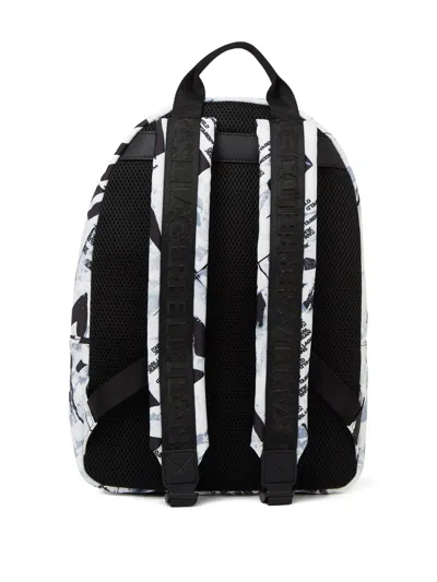Karl Lagerfeld Jeans All-over Print Backpack In White