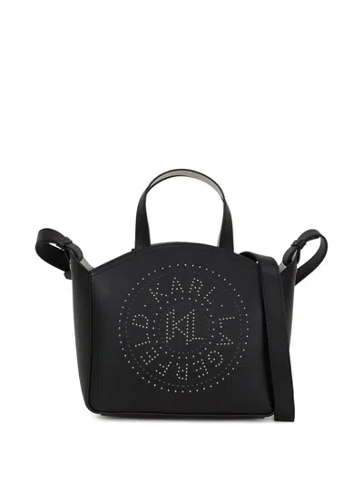Karl Lagerfeld Small K/circle Studs Tote Bag In Black