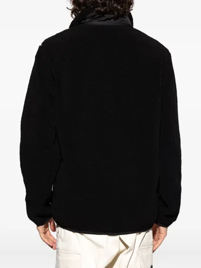 Moncler Teddy-effect Fleece Sweatshirt With Zip And Pocket In Black