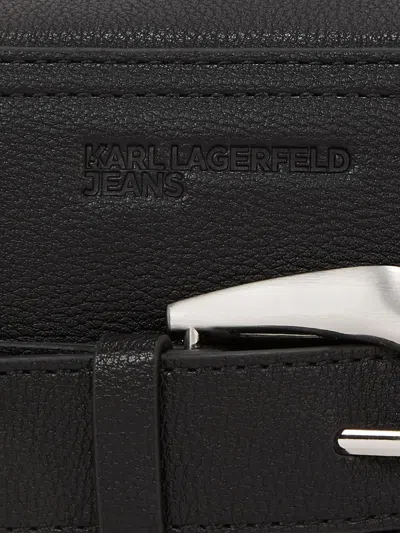 Karl Lagerfeld Jeans Buckle-detail Crossbody Bag In Black