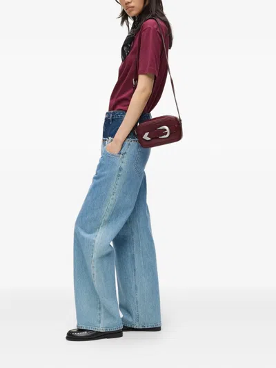 Karl Lagerfeld Jeans Small Buckle-detail Cross Body Bag In Red