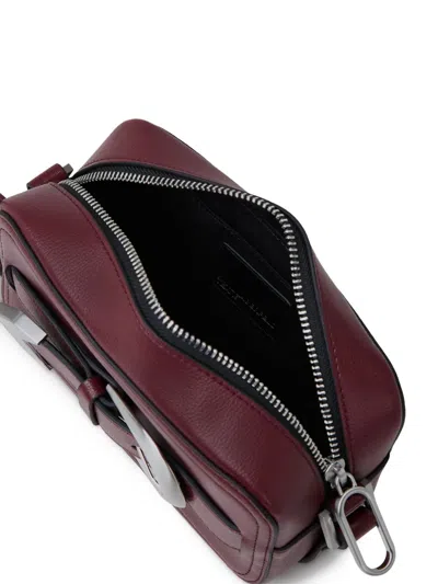 Karl Lagerfeld Jeans Small Buckle-detail Cross Body Bag In Red