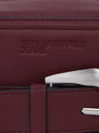 Karl Lagerfeld Jeans Small Buckle-detail Cross Body Bag In Red