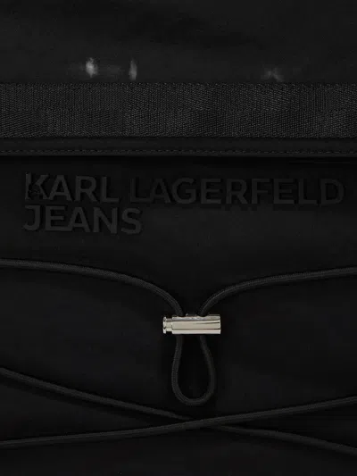 Karl Lagerfeld Jeans Utility Roll-top Drawstring Backpack In Black