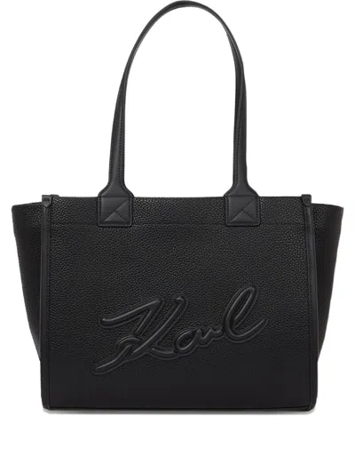 Karl Lagerfeld Medium K/skuare Grainy Tote Bag In Black