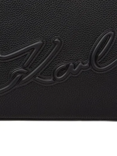 Karl Lagerfeld Medium K/skuare Grainy Tote Bag In Black