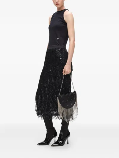 Karl Lagerfeld K/soiree Rhinestone Shoulder Bag In Black