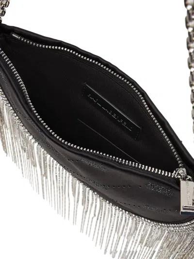 Karl Lagerfeld K/soiree Rhinestone Shoulder Bag In Black