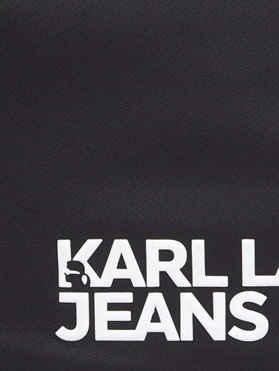 Karl Lagerfeld Jeans Logo Messenger Bag In Black