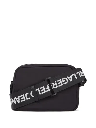 Karl Lagerfeld Jeans Logo Messenger Bag In Black