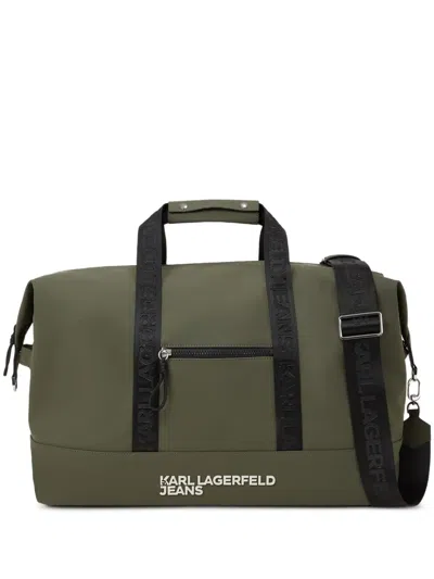 Karl Lagerfeld Jeans Logo-plaque Luggage In Green