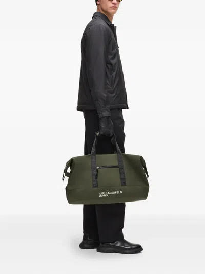 Karl Lagerfeld Jeans Logo-plaque Luggage In Green