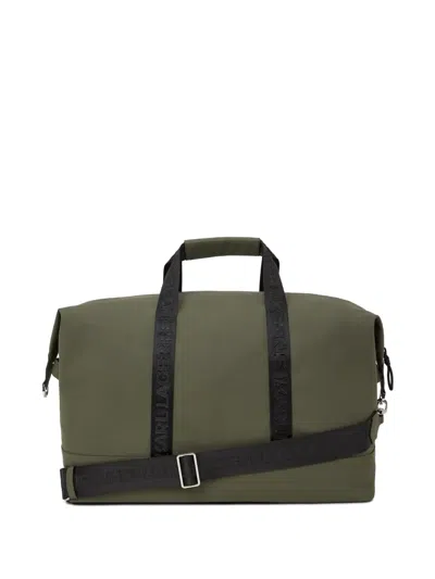 Karl Lagerfeld Jeans Logo-plaque Luggage In Green