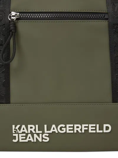 Karl Lagerfeld Jeans Logo-plaque Luggage In Green