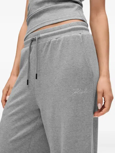Karl Lagerfeld Elastic-waistband Track Pants In Gray