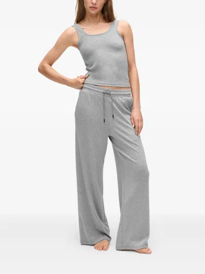 Karl Lagerfeld Elastic-waistband Track Pants In Gray