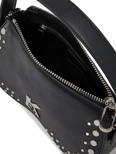 Karl Lagerfeld Jeans Stud-embellished Top-handle Shoulder Bag In Black