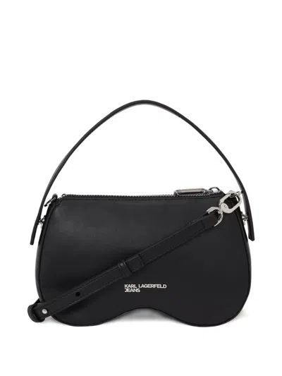Karl Lagerfeld Jeans Stud-embellished Top-handle Shoulder Bag In Black
