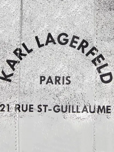 Karl Lagerfeld Rue St-guillaume Mini Metallic Tote Bag In Silver