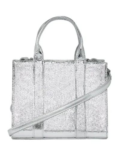 Karl Lagerfeld Rue St-guillaume Mini Metallic Tote Bag In Silver