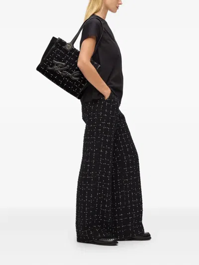 Karl Lagerfeld Medium K/skuare Boucle Tote Bag In Black
