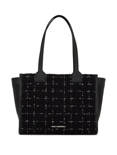 Karl Lagerfeld Medium K/skuare Boucle Tote Bag In Black