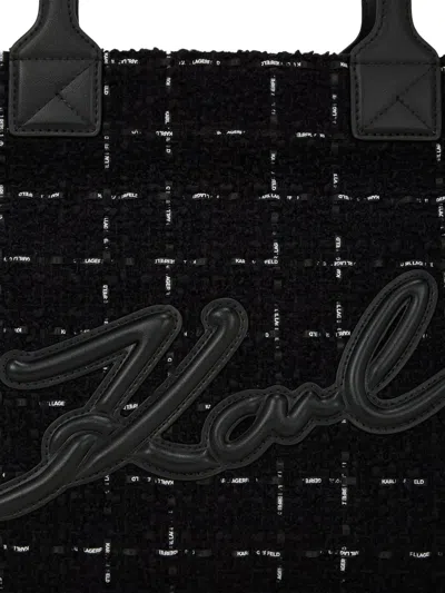 Karl Lagerfeld Medium K/skuare Boucle Tote Bag In Black