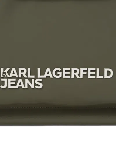 Karl Lagerfeld Jeans Roll-top Buckle Backpack In Green