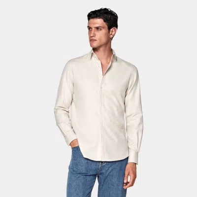 Suitsupply Sand Tailored Fit Shirt In Neutral