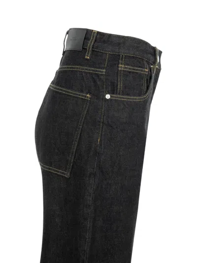 Studio Nicholson Denim Trousers With Belt Loops In Black