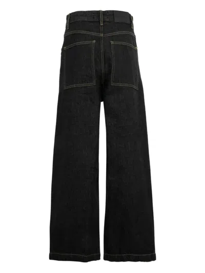 Studio Nicholson Denim Trousers With Belt Loops In Black