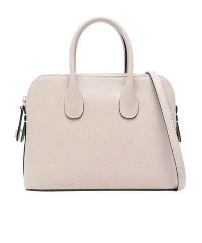 Valextra Mylogo Leather Tote Bag In Brown